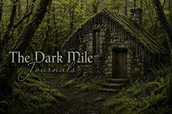 The Dark Mile Journals: a moss-covered stone cottage hidden in an old Scottish forest
